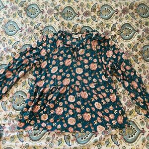 Wonderly Blue Ruffled Peplum Blouse  -*DM FOR MORE PICS OR INFO*